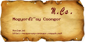 Mogyorósy Csongor névjegykártya